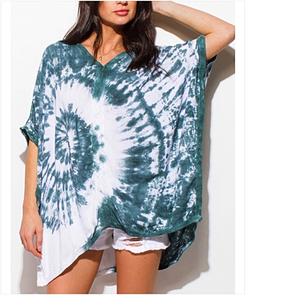 Flowy & Free Tie Dye Tunic Top Coverup SMLXL - Picture 4 of 8